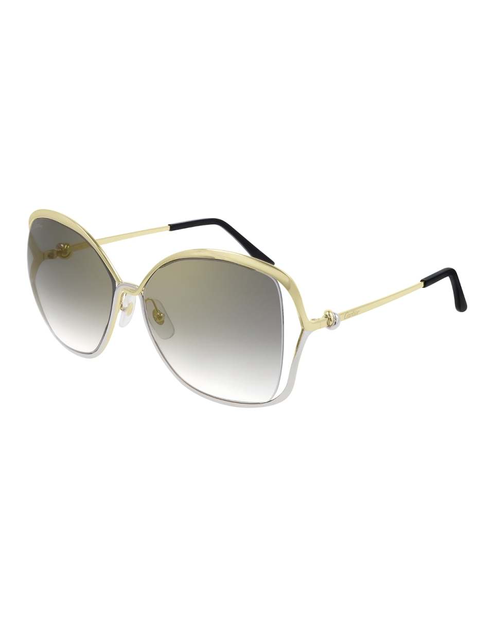Square Two-Tone Metal Sunglasses